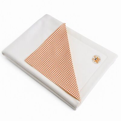 Couverture en Coton Bio Rex Blanc et Vichy