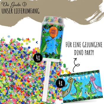 Canons à confettis pour la fête d'anniversaire des enfants "DINO PARTY" 3
