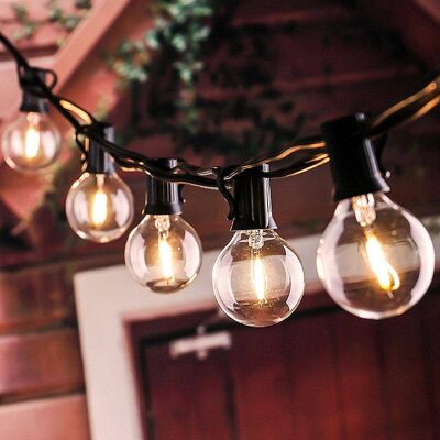 Solar String Lights with 25+2 G40 Bulbs and 4400 Mah Battery__