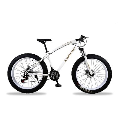 White 26 Inches 21 Gear Fat Sports Bike with High Carbon Steel__