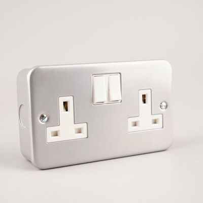 13a Metal Clad Twin Wall Sockets with Switch__