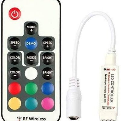 Dc 5v-24v 12a RGB LED Controller with 17-Key Rf__