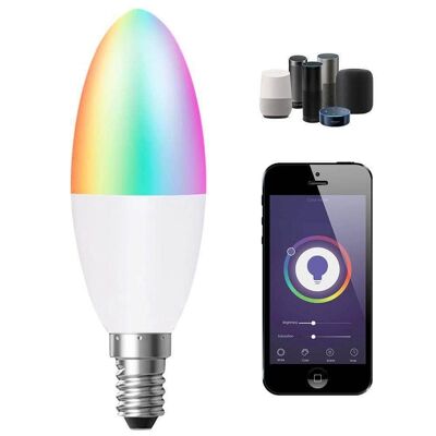 Smart Wifi Candle Bulb, 5w, E14, RGB+w+ww | Pack of 3__