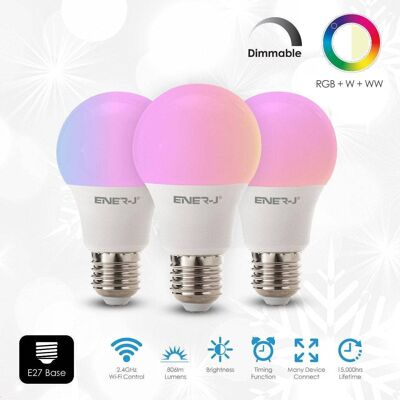 Smart RGB & White Light Bulb E27 Pack of 3__