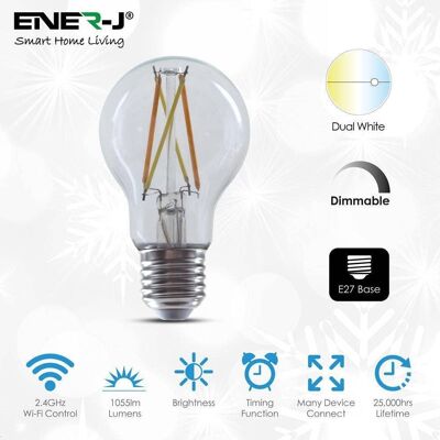 8.5w Smart Wifi Filament Bulb, 1055lm, E27 Base__