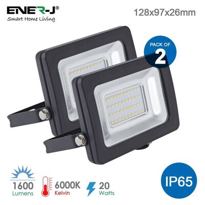 LED Floodlight Non Pir Slim (20 Watts, 6000k) Pack of 2__