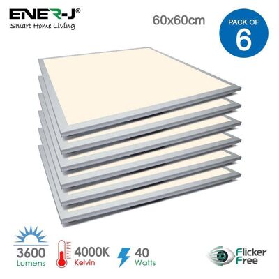 LED Edgelit Ceiling Panel- 60x60cms 3600lm 4000k (Pack of 6)__