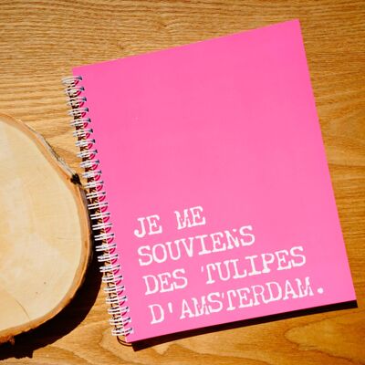 Cuaderno de espiral - Recuerdo los tulipanes de Amsterdam - 18x22 cm - 144 páginas en blanco