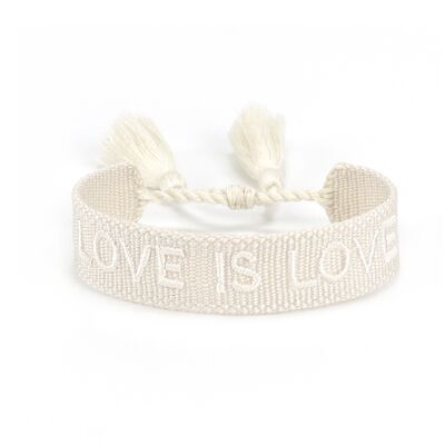 Bracelet Boho LOVE IS LOVE Blanc Pur