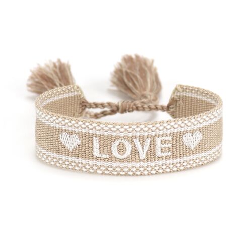 Boho Armband LOVE Sandy Beige