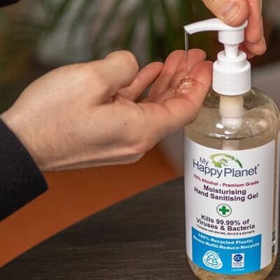 My Happy Planet 70% Premium Alcohol Gel Hand Sanitiser with added Moisturiser (12 x 500ml)