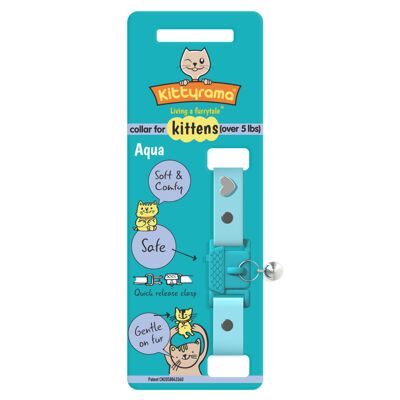 Kittyrama Aqua Kitten Collar. Vet & Cat Expert Approved