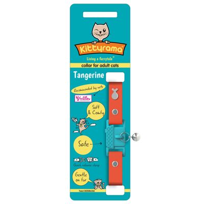 Kittyrama Tangerine Cat Collar. Vet & Cat Expert Approved