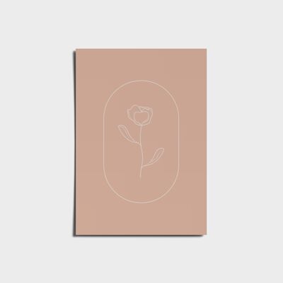 Minimal pink rose poster. - Glossy - Square Edges A5