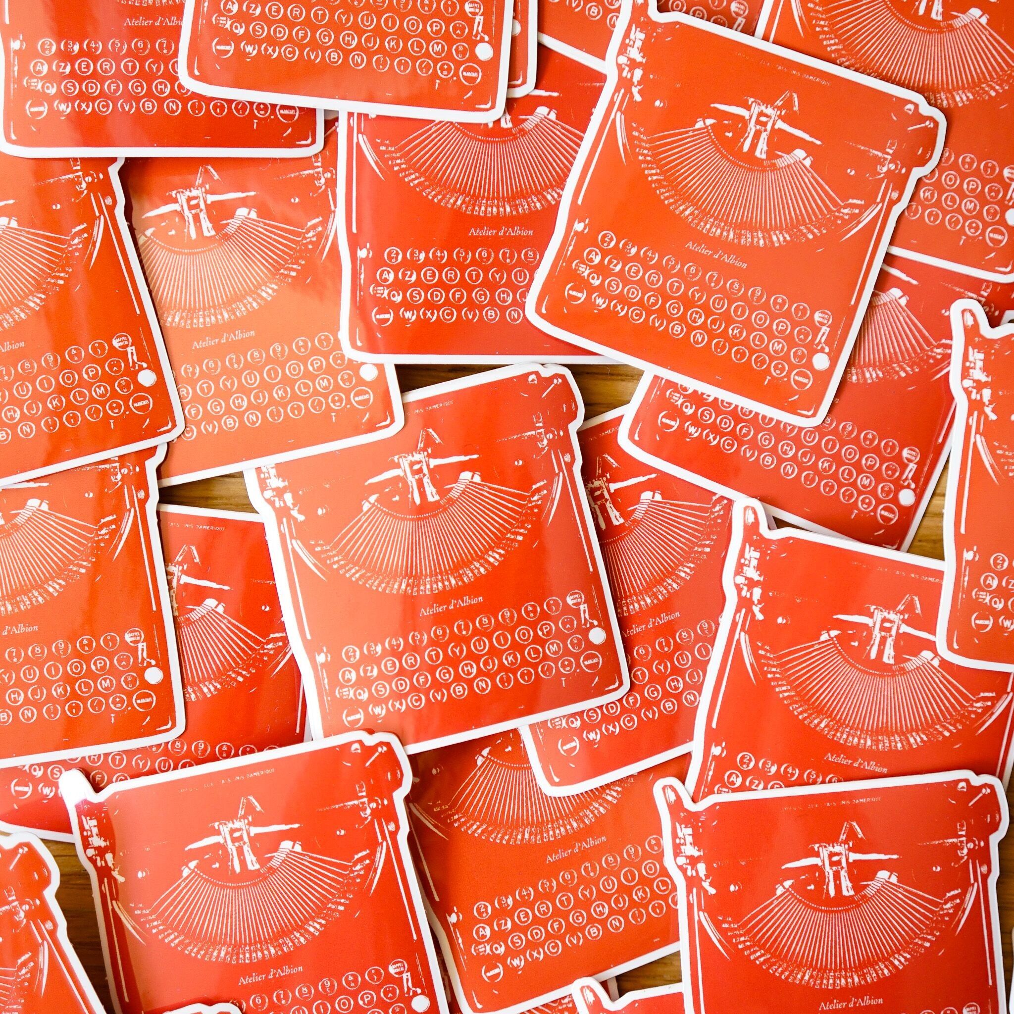 Adesivo con scritta - Macchina da scrivere Remington