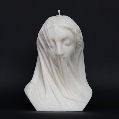 Vela de soja de la escultura de la Virgen con velo
