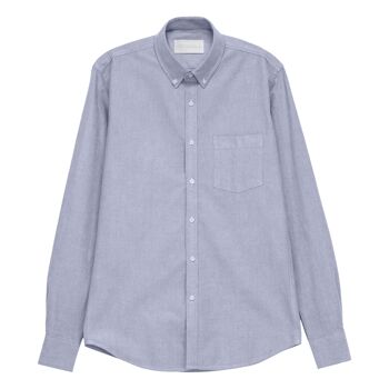 chemise oxford grise slim 1