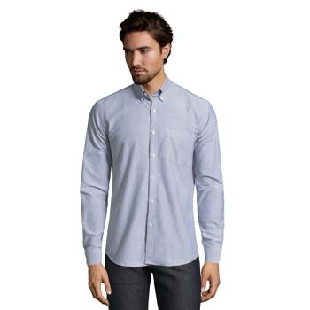 chemise oxford grise slim 2