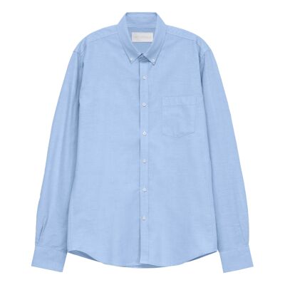 schlankes blaues Oxfordhemd