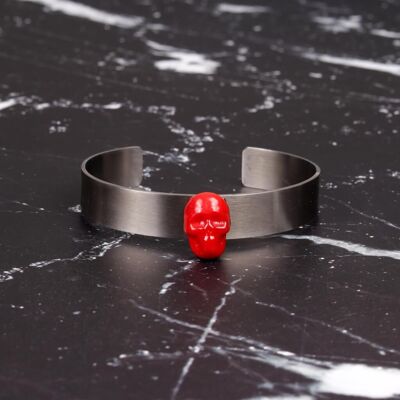 Skull Cuff Bracelet Red