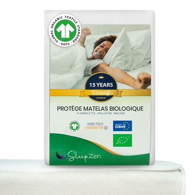 Organic absorbent mattress protector 150 x 200 cm - Fleece