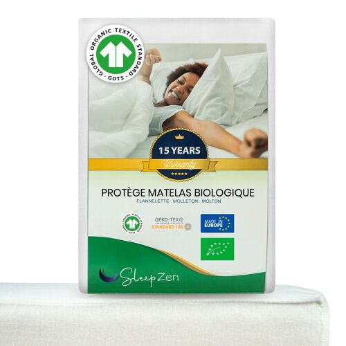 Protège matelas absorbant bio 180 x 200 cm - Molleton