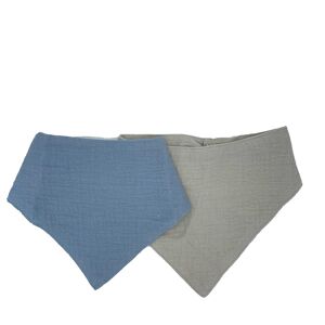 Lot de 2 bavoirs en coton doux pour bébé BLEU