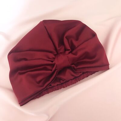 Silk Capuchon Sleep Cap - Burgundy