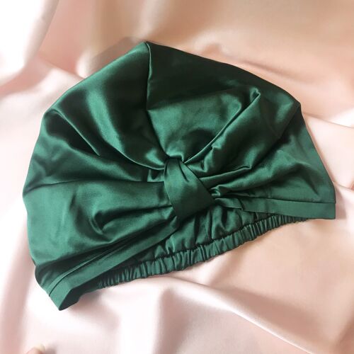 Silk Capuchon Sleep Cap- Emerald