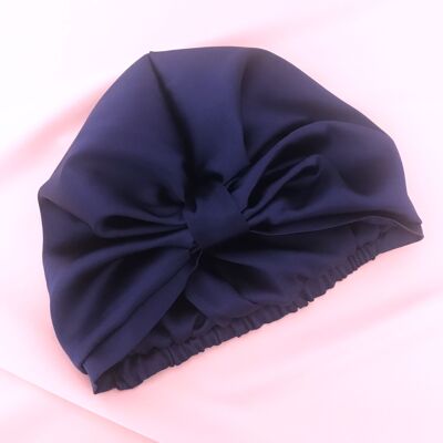 Silk Capuchon Sleep Cap- French Navy