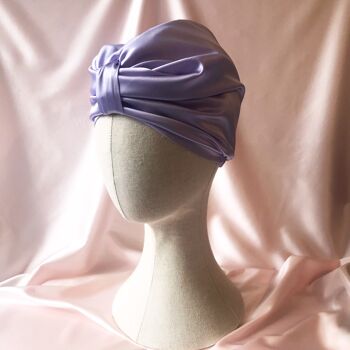 Bonnet de Nuit Capuchon en Soie - Lilas 2