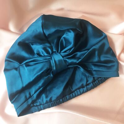 Silk Capuchon Sleep Cap- Sapphire Teal