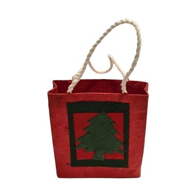 Sacchetto regalo in carta di gelso natalizio Vie Naturals, confezione da 10, 9x10x3cm