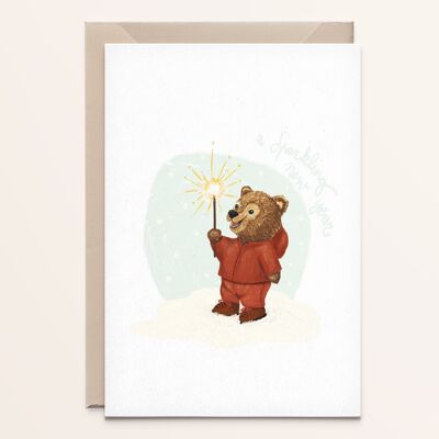 Little bear sparkling new year