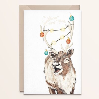 Reindeer sparkling new year