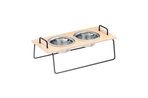 Wuff`s Feeder Small - Wood Birch Plywood/black Frame__