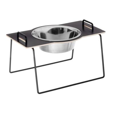 Wuff`s Feeder Large- Black Birch Plywood/black Frame__