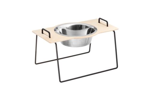 Wuff`s Bowl Stand Large- Wood Birch Plywood/black Frame__