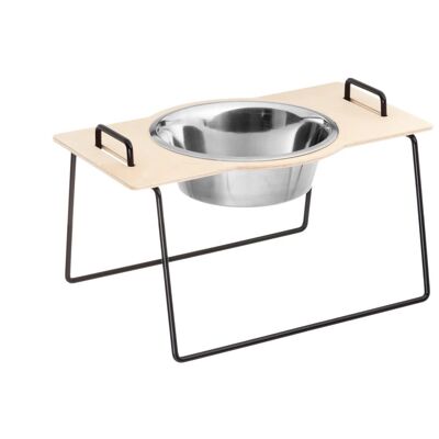 Wuff`s Bowl Stand Large- Wood Birch Plywood/black Frame__