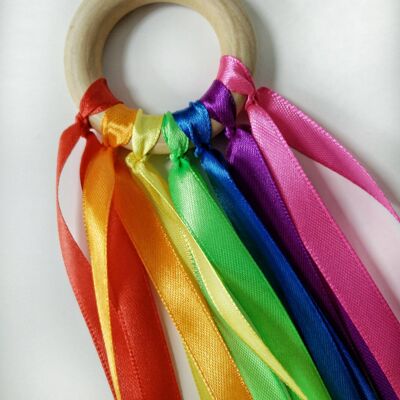 Rainbow ribbon sensory toy