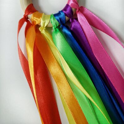 Rainbow ribbon sensory toy