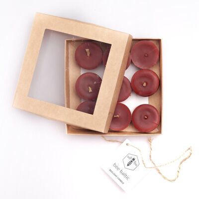 Beeswax Tea Lights - Red