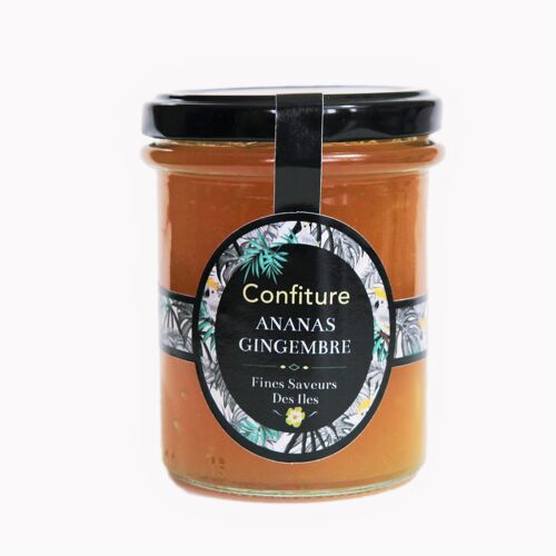 FINES SAVEURS DES ÎLES - Confiture artisanale exotique Ananas Gingembre - Pot 250 gr