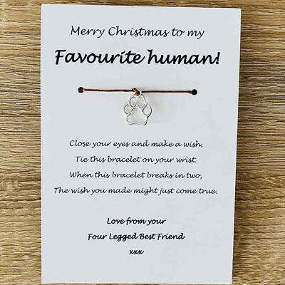 Armband - 'Frohe Weihnachten von Ihrem vierbeinigen Freund'