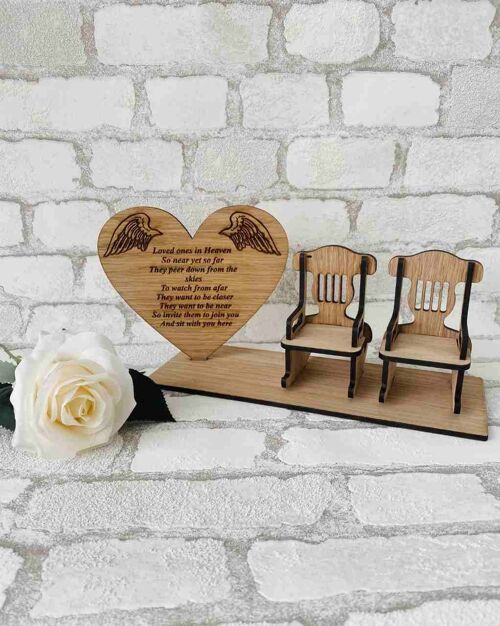 Memorial Rocking Chair (2 Chairs) With Heart Shaped Plaque