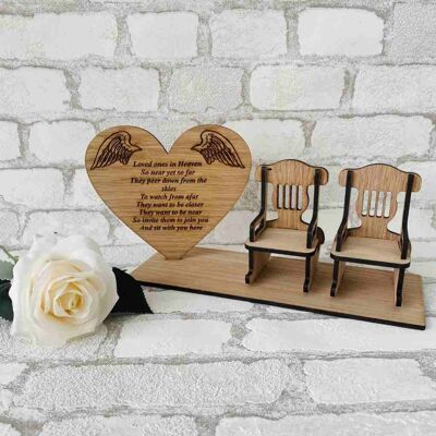 Memorial Rocking Chair (2 Chairs) With Heart Shaped Plaque