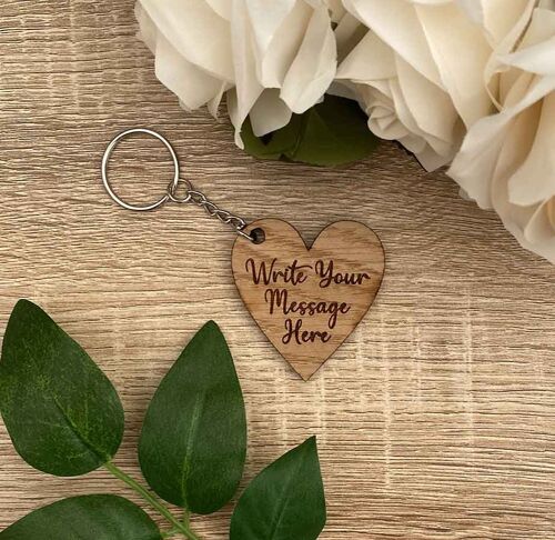 Heart Keyring (Bespoke) - 'With A Message Or Name'