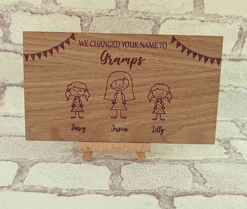 We Changed You Name Personalised Plaque - Gramps