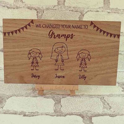 We Changed You Name Personalised Plaque - Gramps