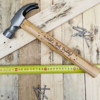 16oz Personalised Claw Hammer - World's Best Daddy!